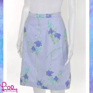 LILLY PULITZER Beautiful Blue Floral A-Line Skirt
